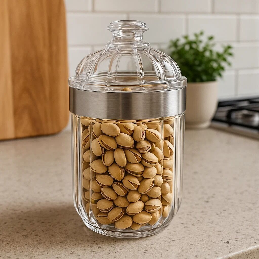 Medium Silver Acrylic Storage Jar | Guan