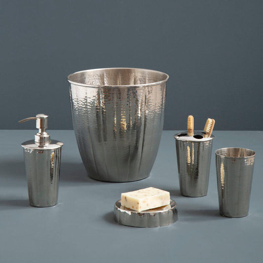 Hammered Bathroom Nickel Finish Tumbler