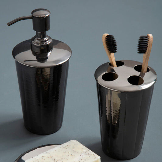 Hammered Black Nickel Finish Toothbrush Holder