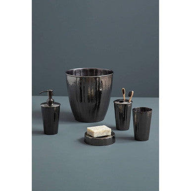 Hammered Black Nickel Finish Waste Bin | Vaco