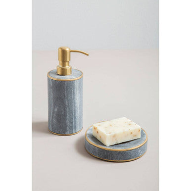 Grey Marble Brass Soap Dish