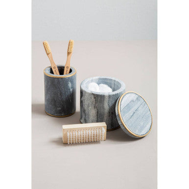Bosco Grey Marble and Gold Cotton Jar