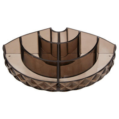 Semi Round Black Cosmetic Organiser | Beauty