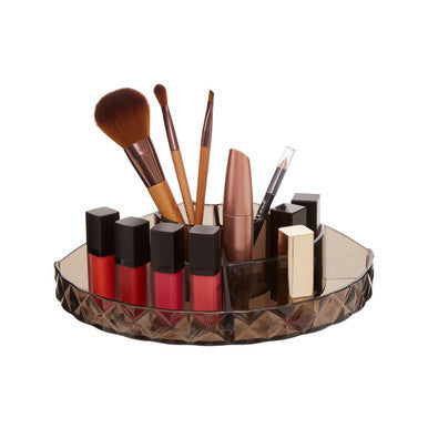Semi Round Black Cosmetic Organiser | Beauty