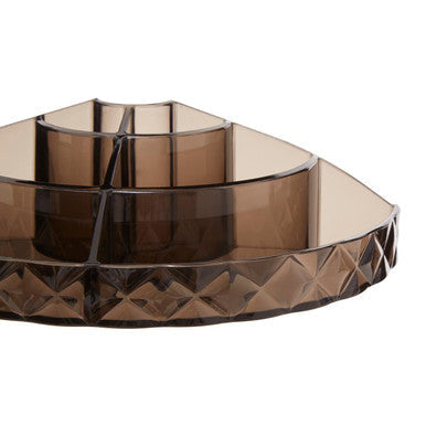 Semi Round Black Cosmetic Organiser | Beauty