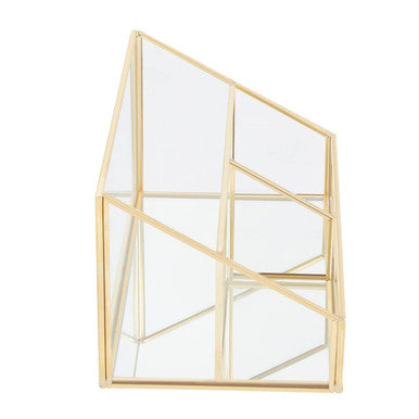 Beauty Glass Makeup Organiser With 3 Compartments