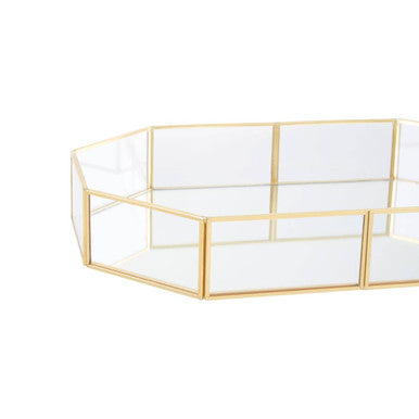 Vintage Glass Octagonal Jewellery Tray