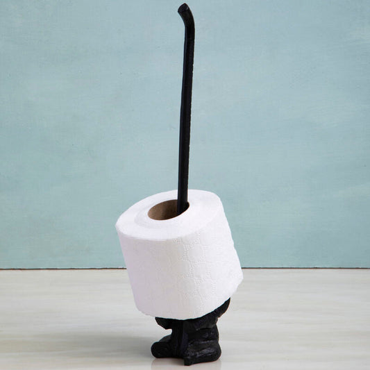 Fauna Black Metal Elephant Toilet Roll Holder