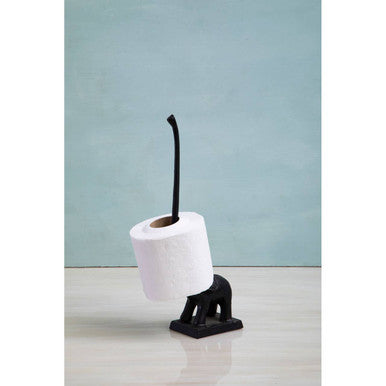 Fauna Black Finish Elephant Toiler Roll Holder