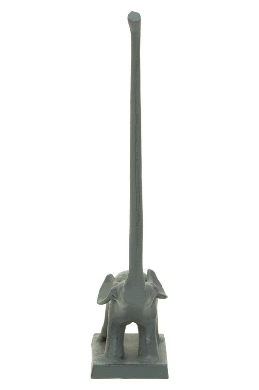 Fauna Grey Finish Elephant Toilet Roll Holder With Square Base