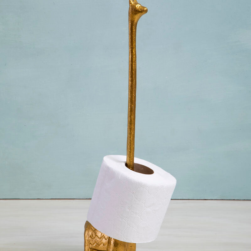 Fauna Gold Finish Llama Toilet Roll Holder