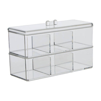 Romm Six Compartment Clear Plastic Cosmetics Organiser