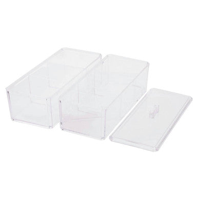 Romm Six Compartment Clear Plastic Cosmetics Organiser