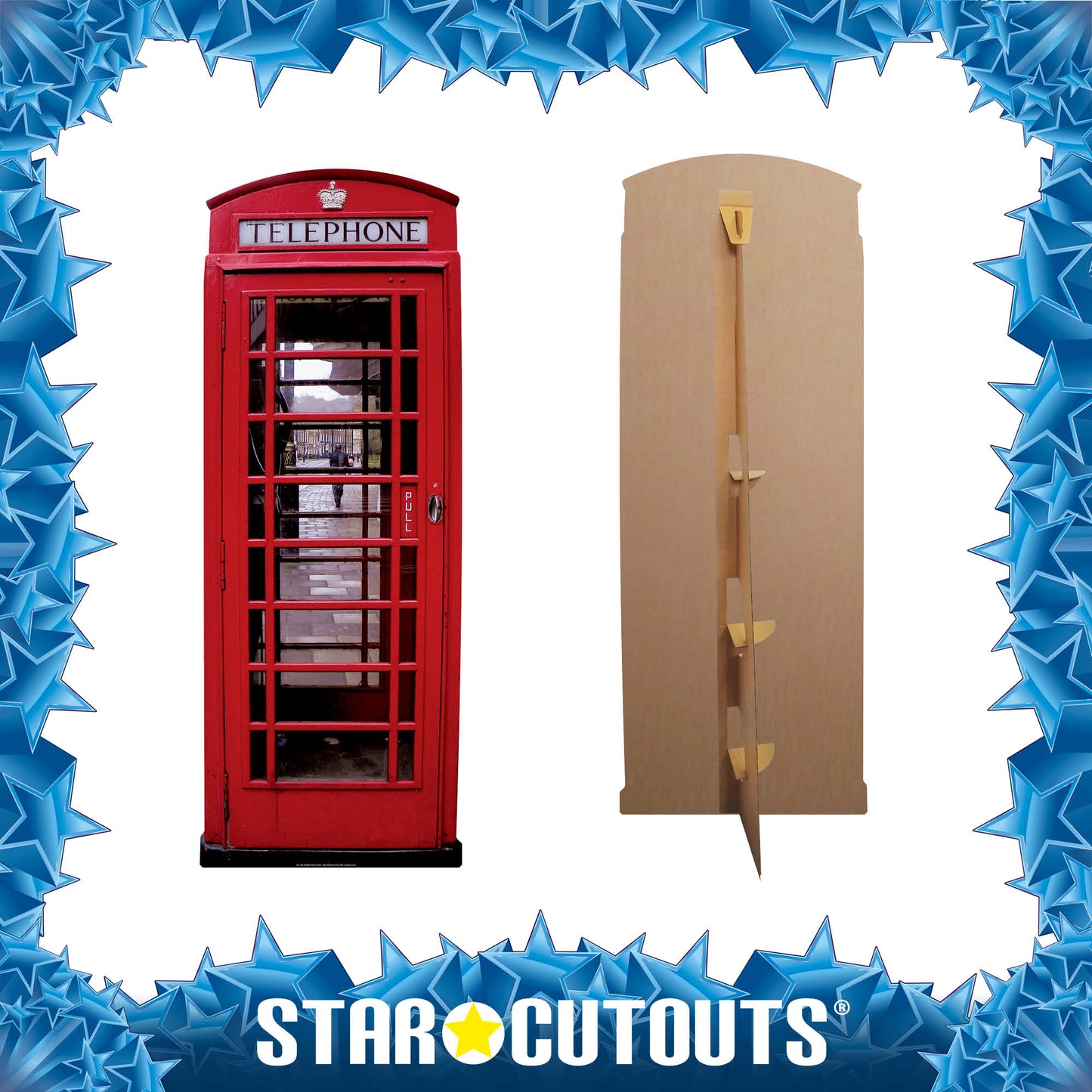 SC162 Red British Telephone Box Cardboard Cutout Height 191cm