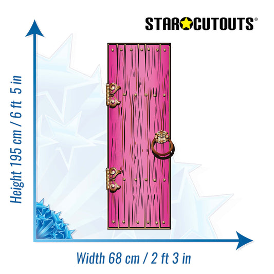 SC1638 Magical Single Door Pink Cardboard Cut Out Height 195cm