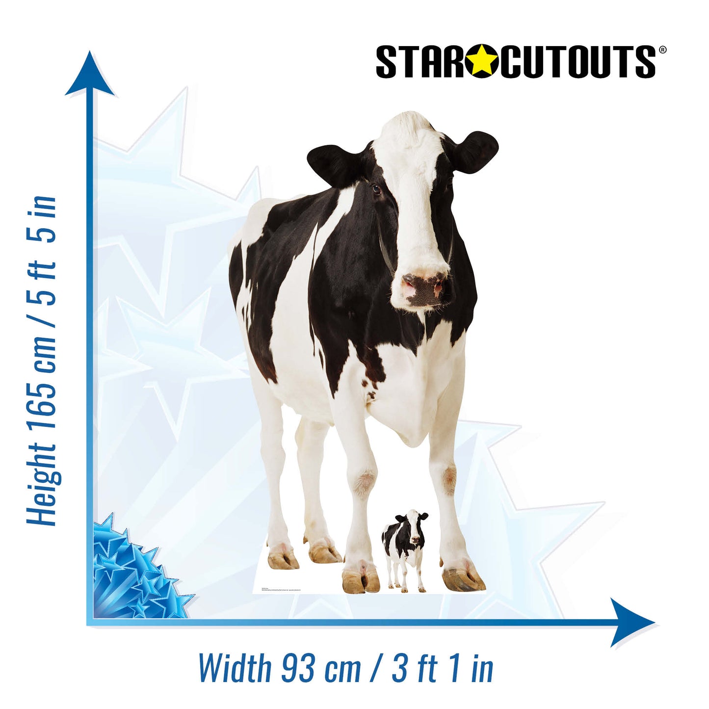 SC163 Cow Cardboard Cutout Height 165cm British Countryside