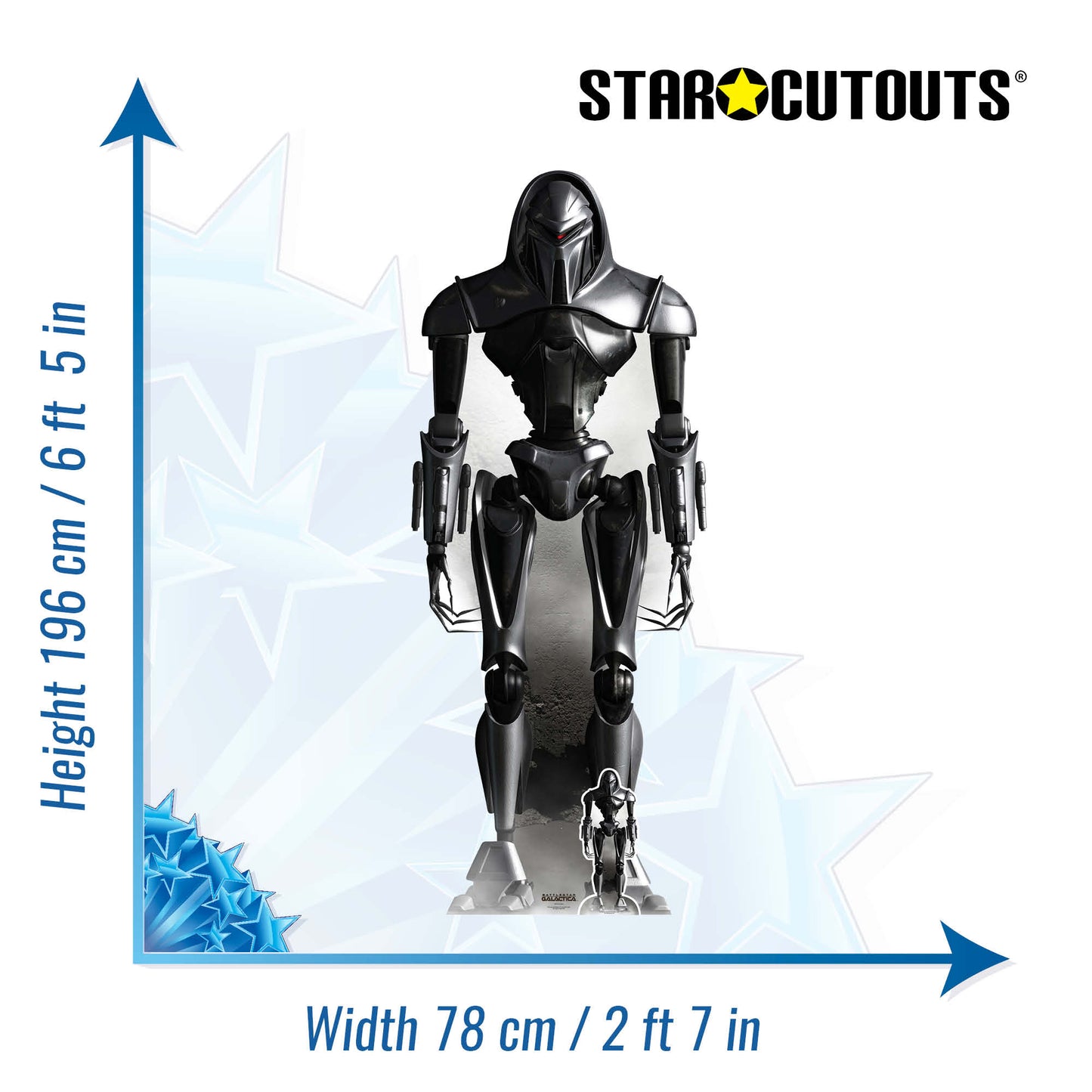 SC1643 Cylon Cybernetic Lifeform Node Battlestar Galactica Cardboard Cut Out Height 195cm