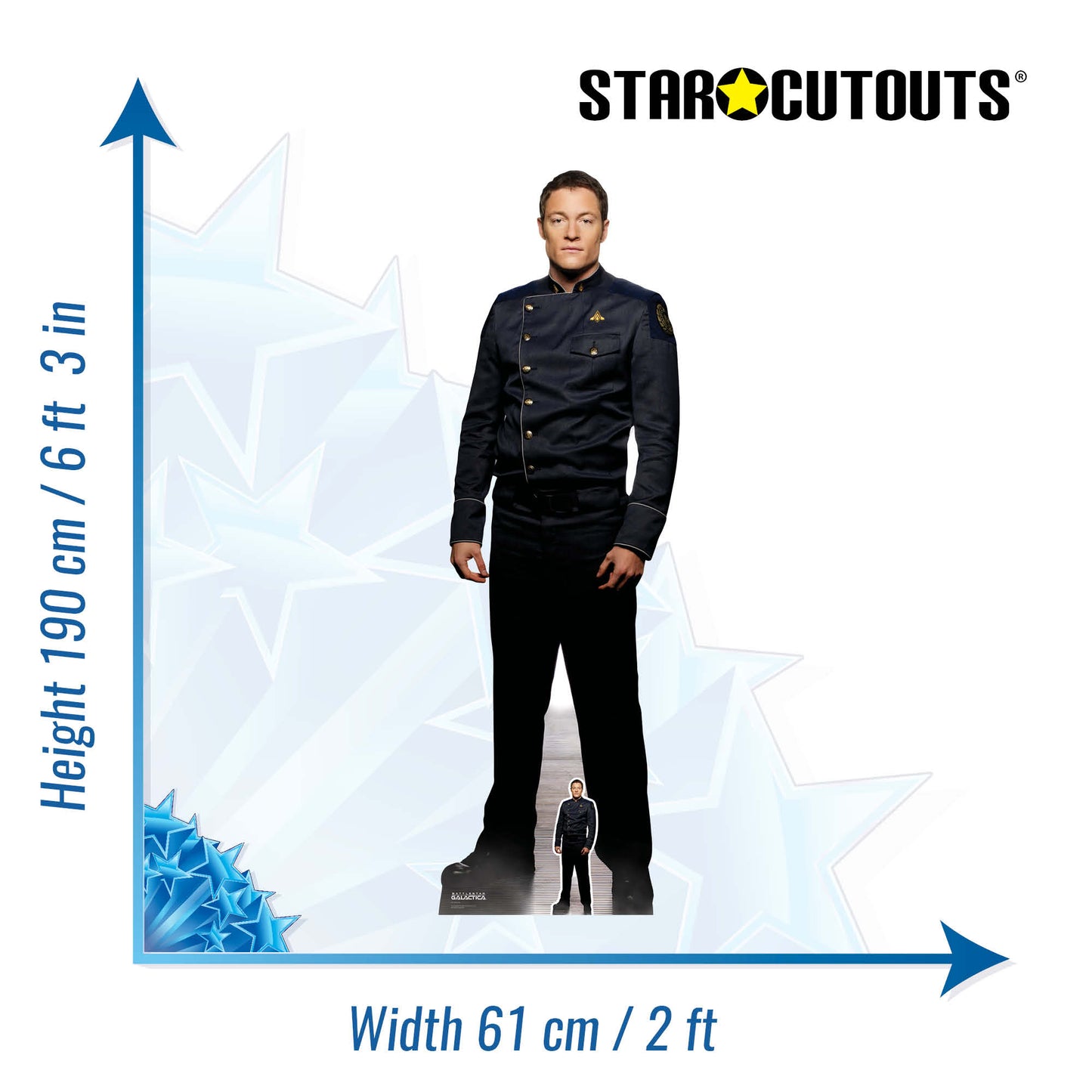 SC1644 Karl C. Agathon Helo Tahmoh Penikett Battlestar Galactica Cardboard Cut Out Height 189cm