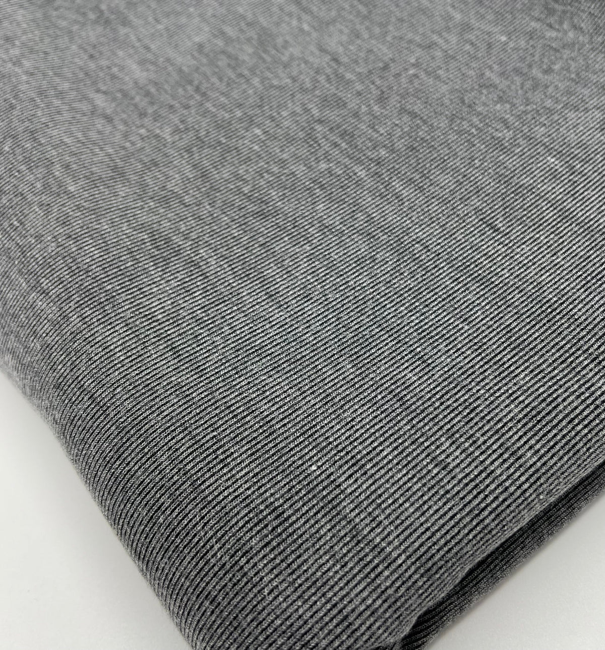 Grey Black Fine Rib Stretch Fabric