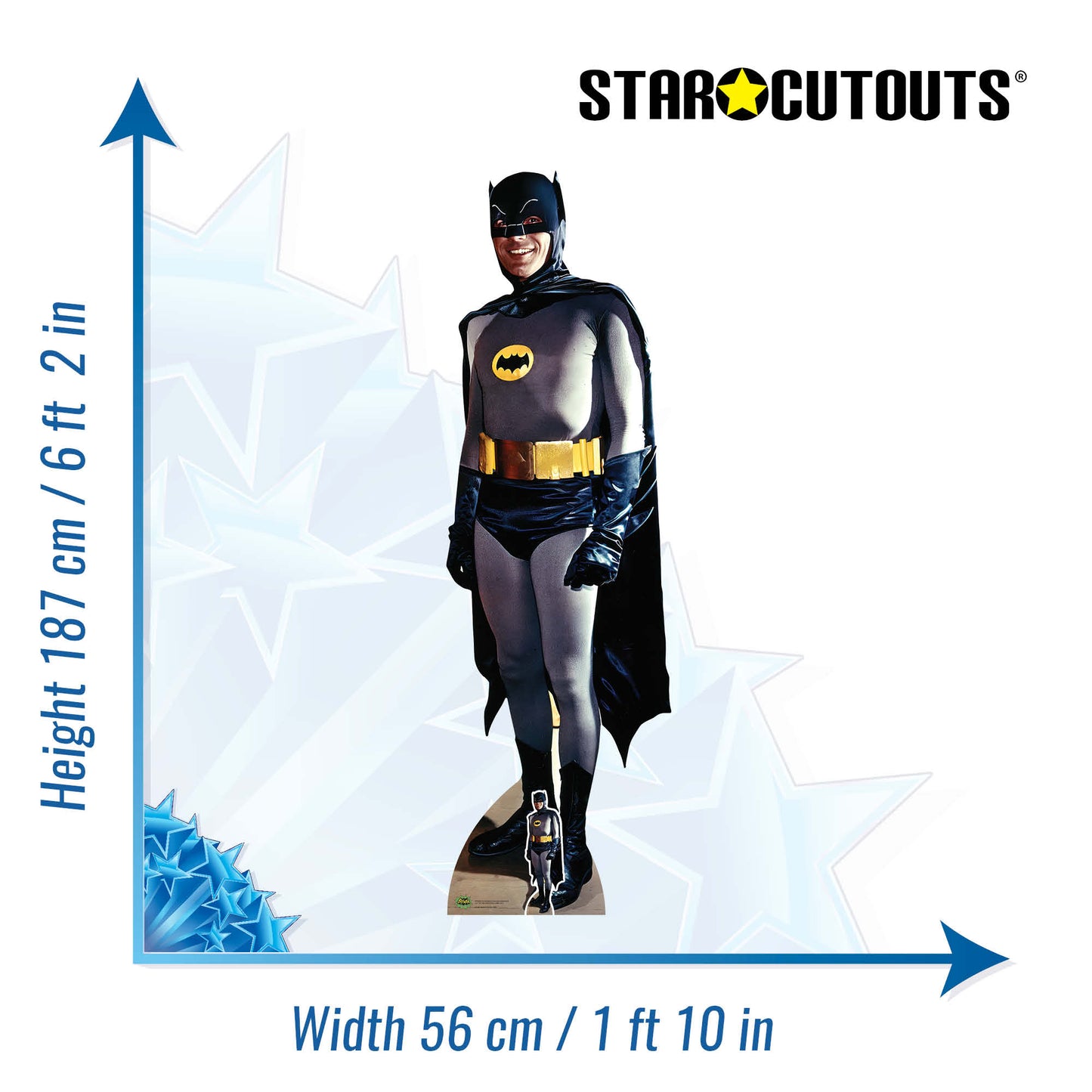 SC1661 Batman 1966 Adam West Cardboard Cut Out Height 187cm
