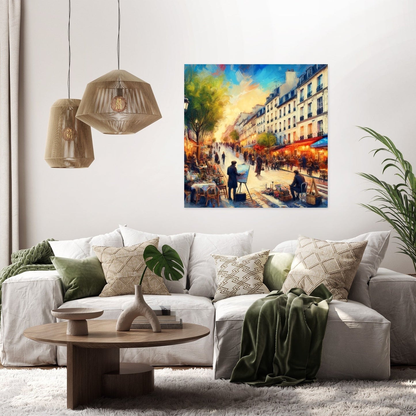 Morning Colors of Paris Montmartre Canvas