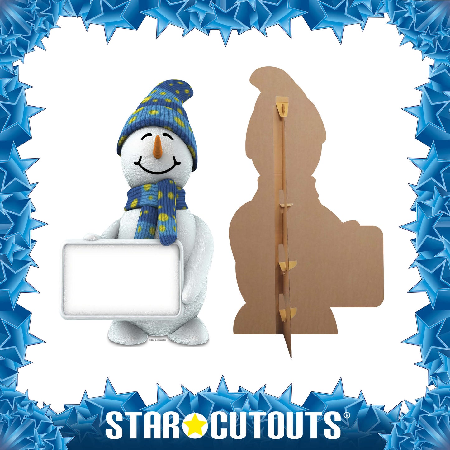 SC168 Snowman with Sign Cardboard Cut Out Height 183cm