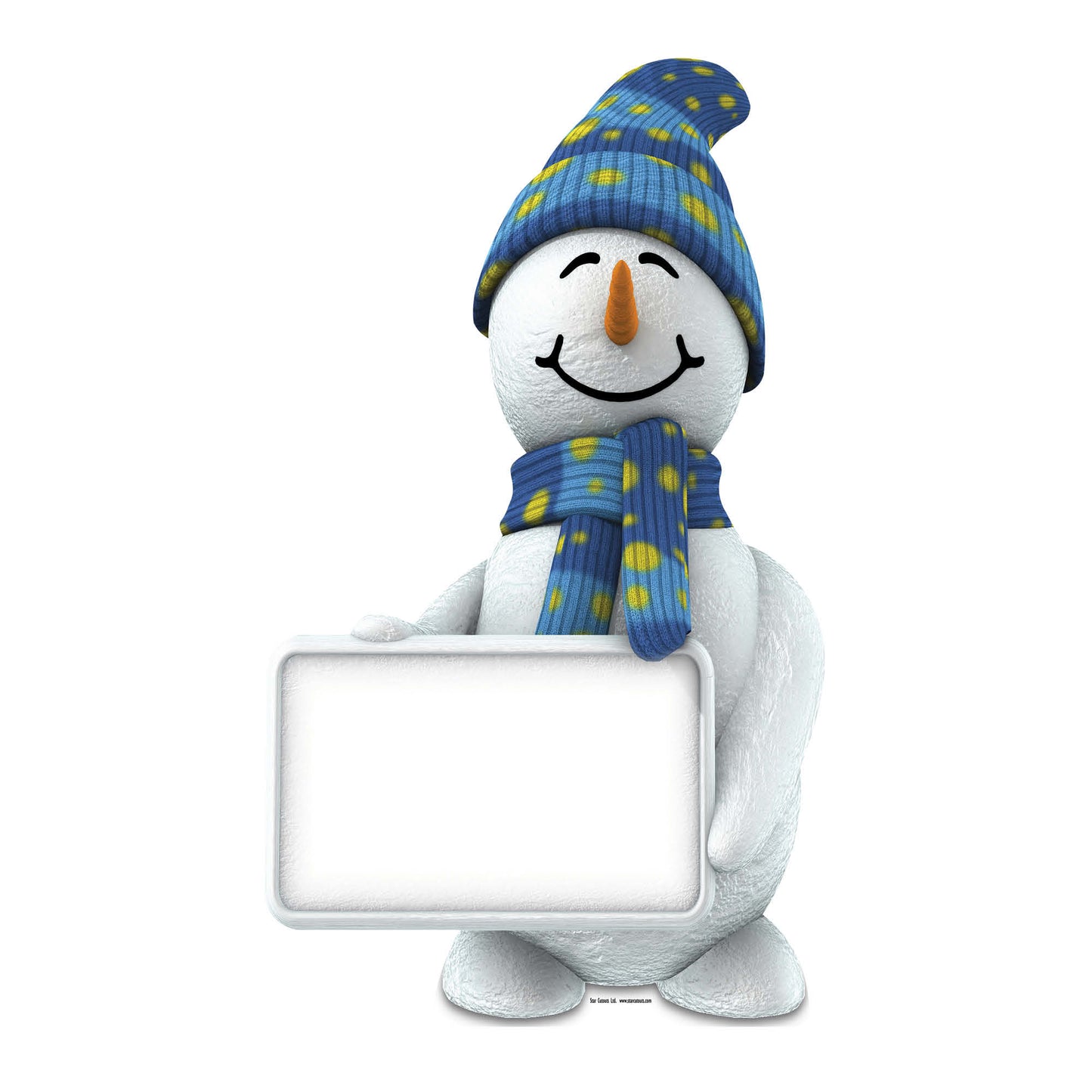 SC168 Snowman with Sign Cardboard Cut Out Height 183cm