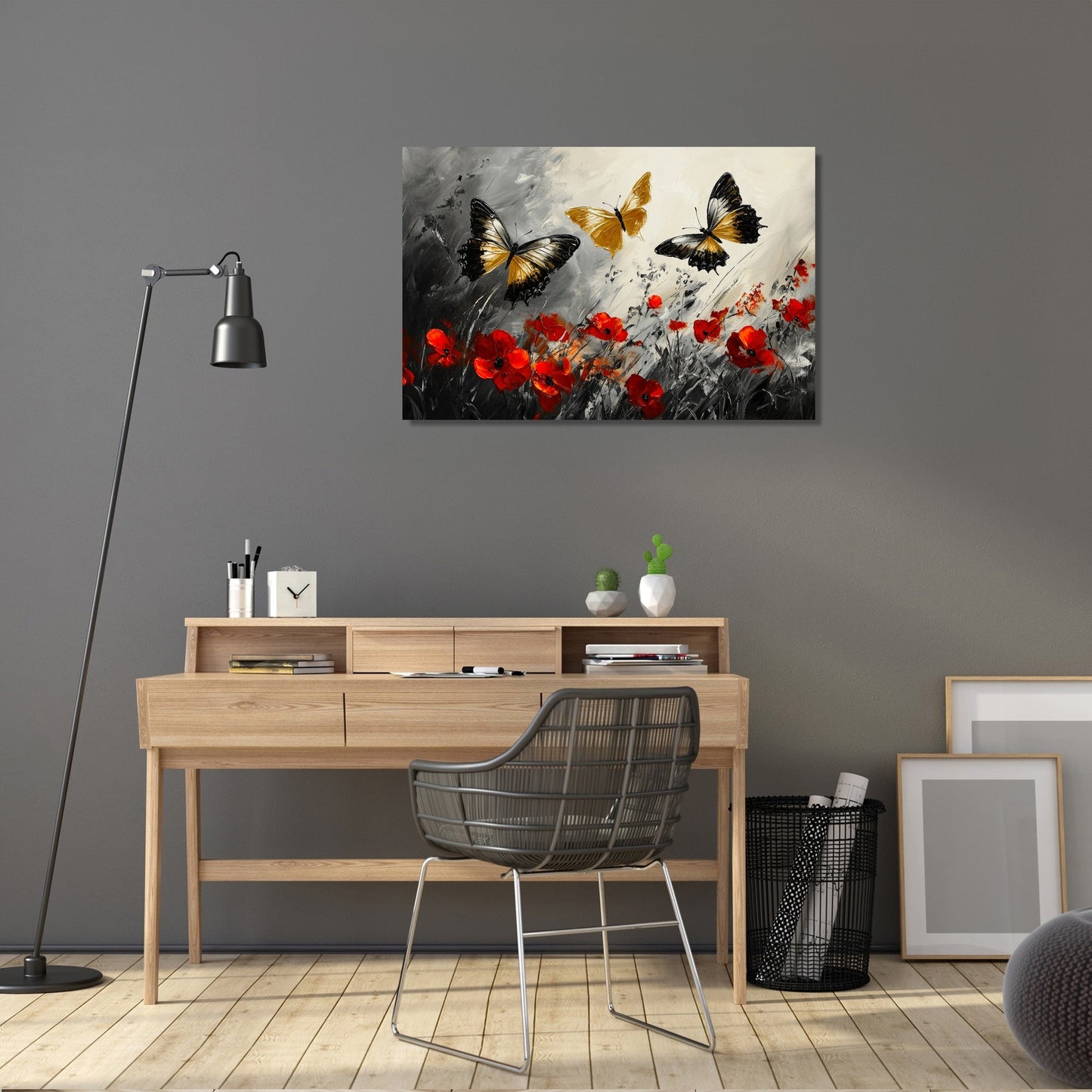 Golden Butterfly Meadow Canvas
