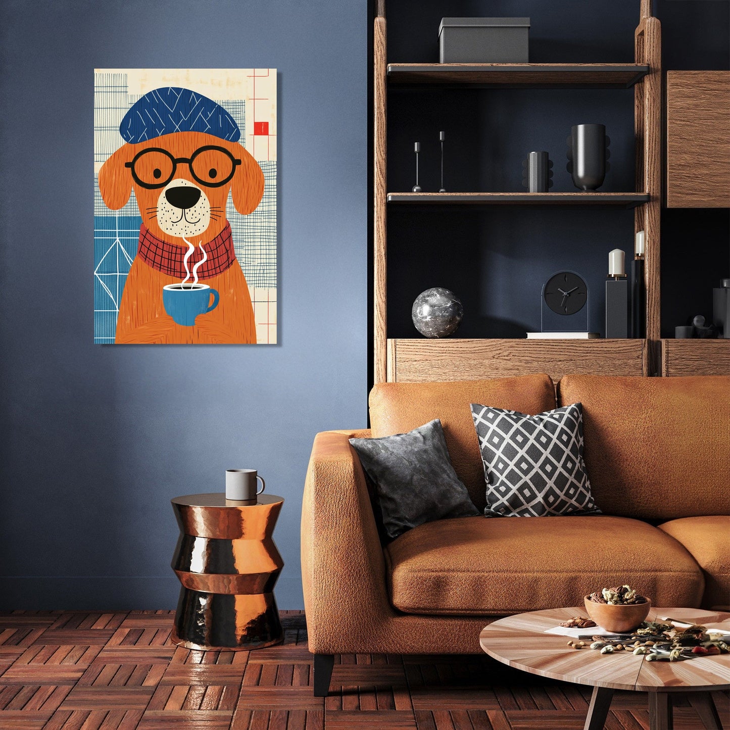 Coffee Break Dog Canvas