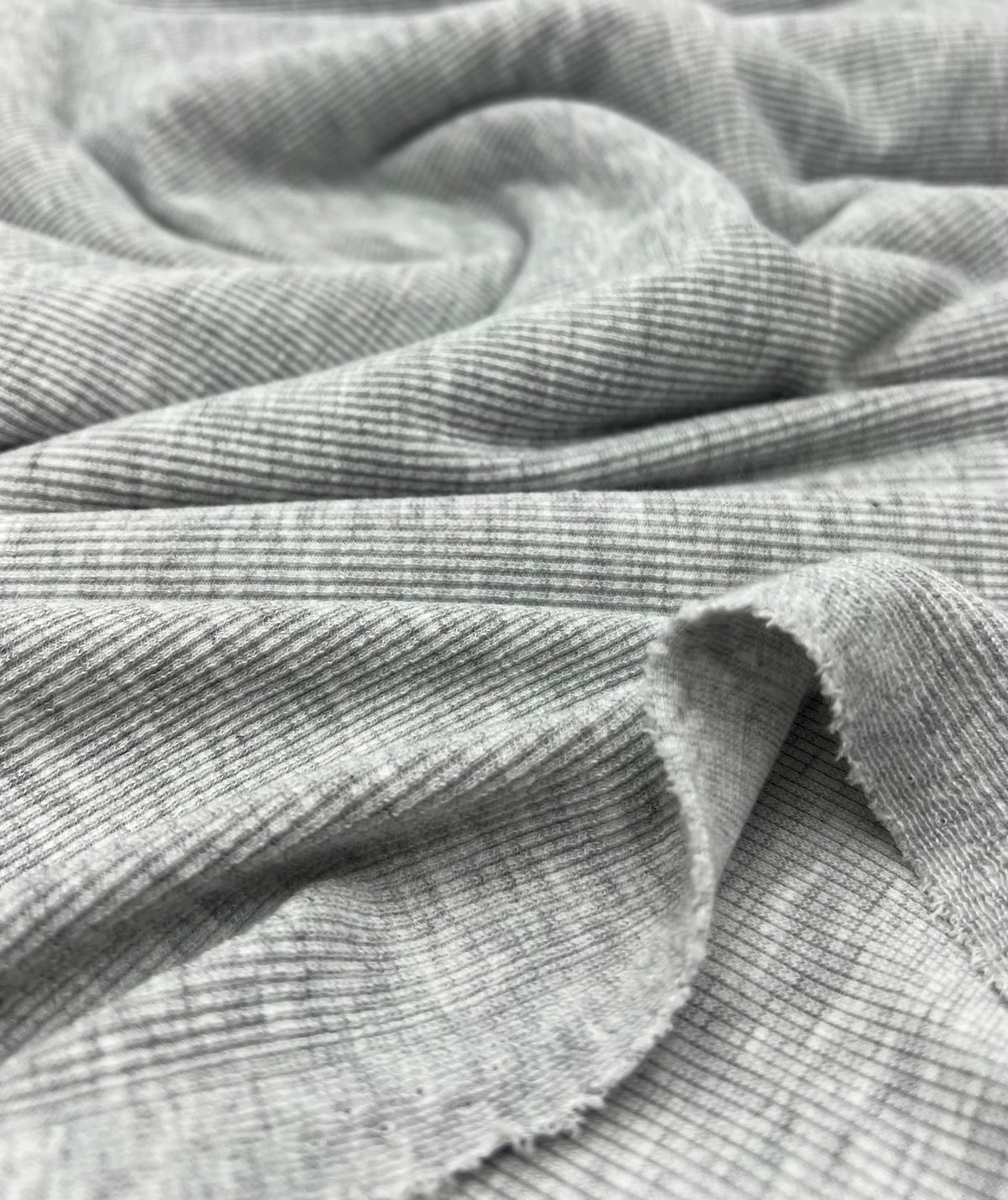 Grey Fine Rib 285GSM Stretch Fabric
