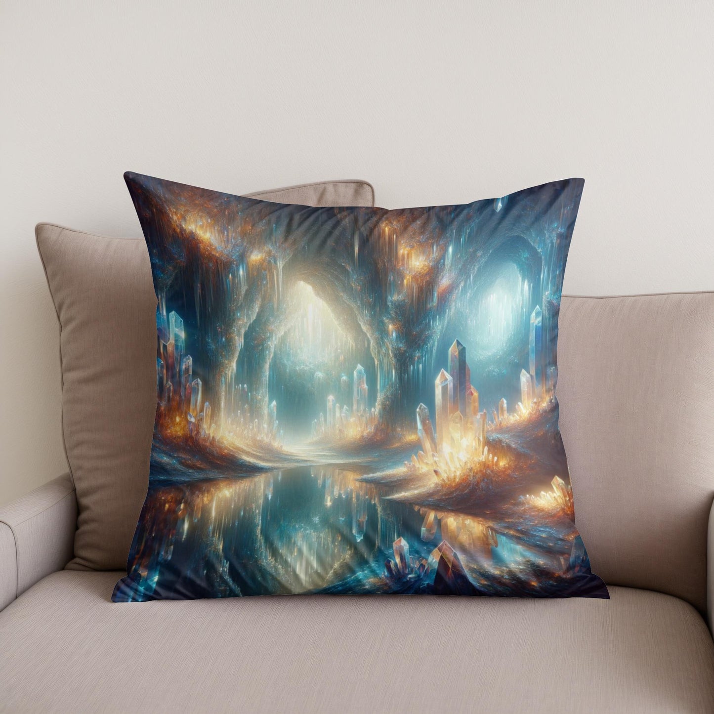 Mystical Crystal Grotto Cotton Cushion