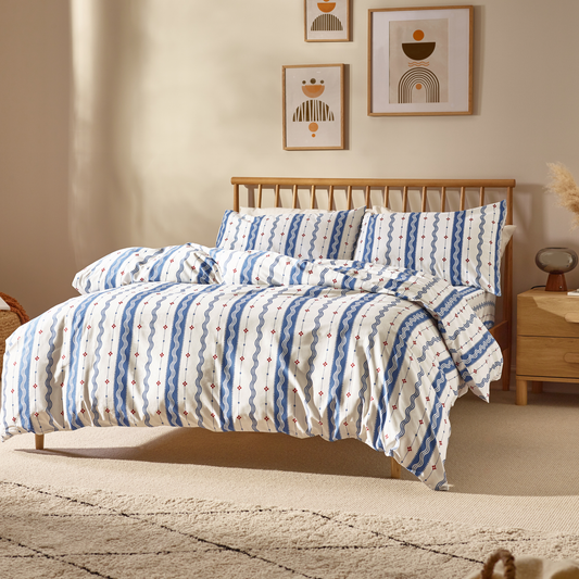 Etta Organic Cotton Duvet Cover Set – Indigo