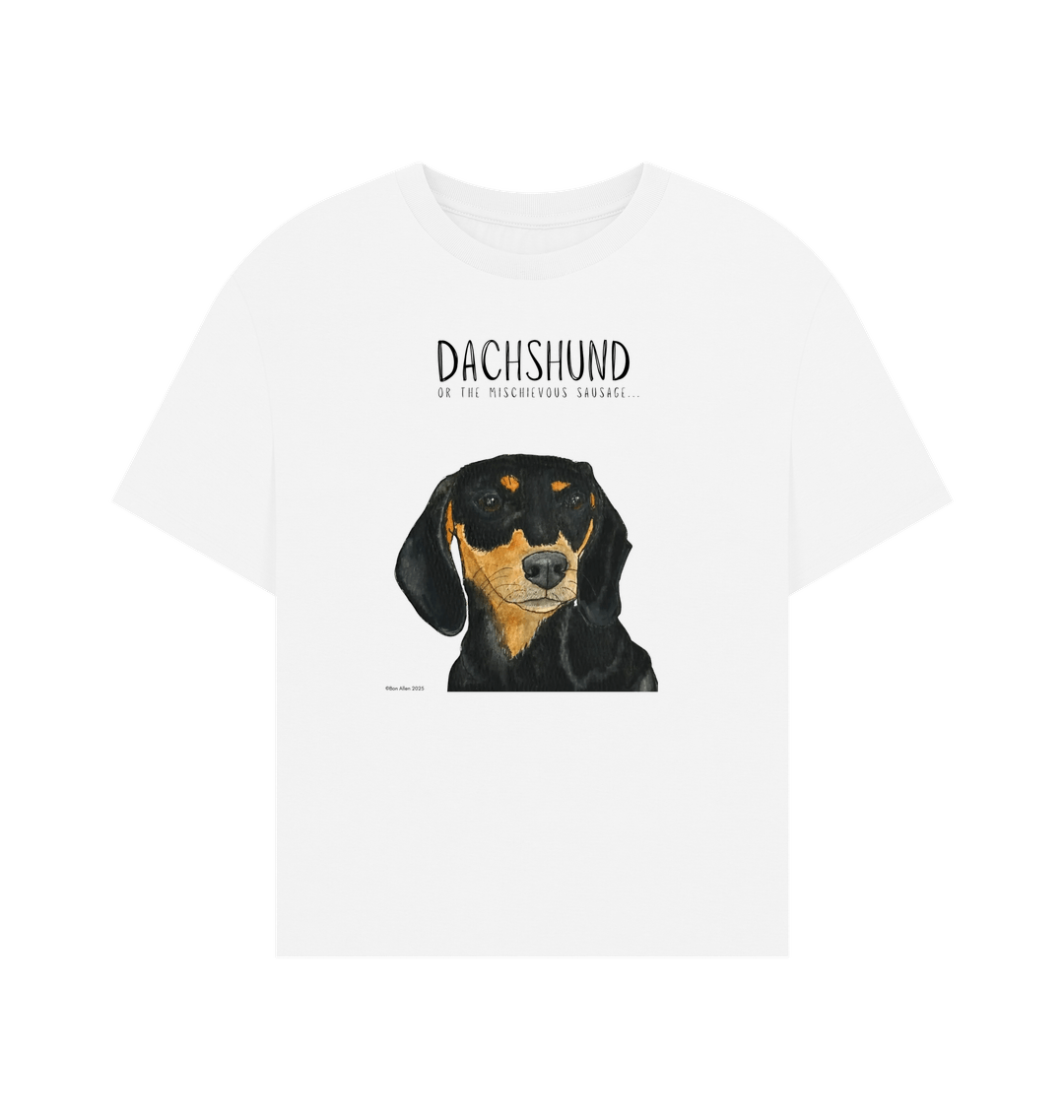 Charming & Cozy: The Black & Tan Dachshund Women's Relaxed Fit T-Shirt