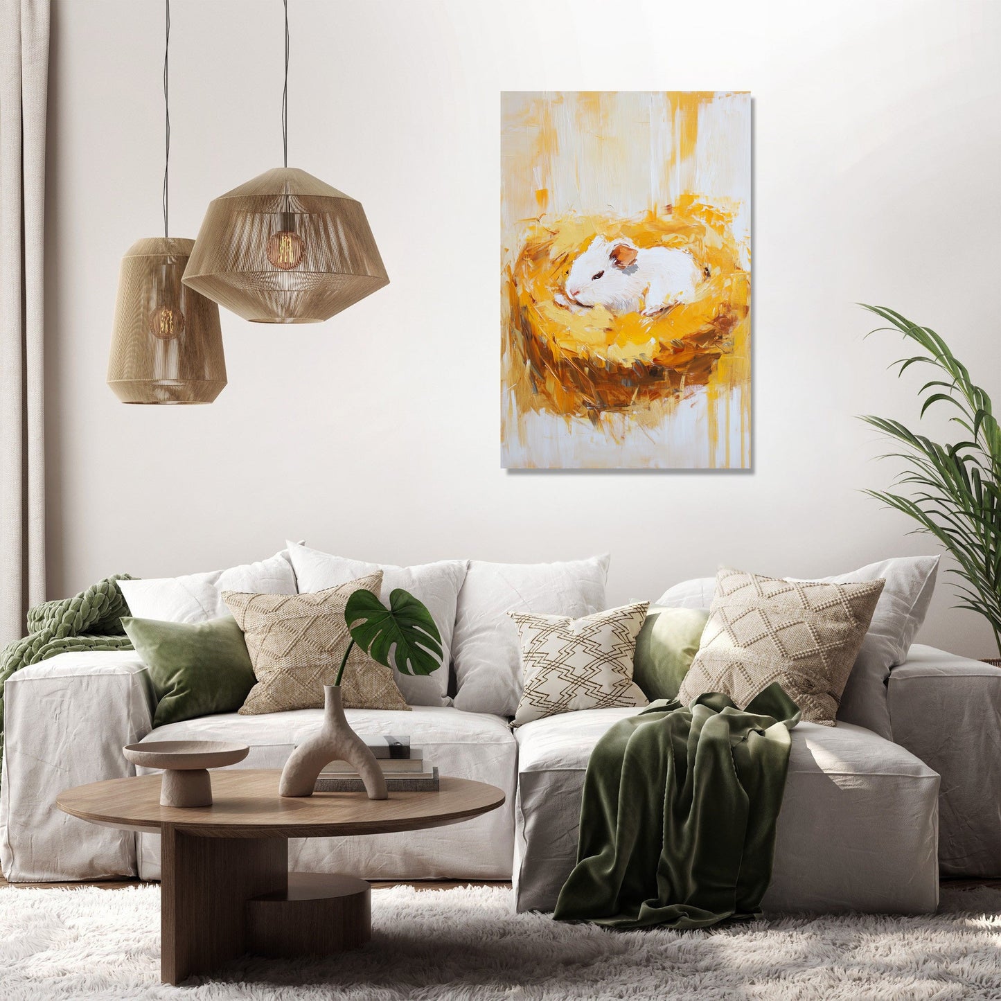 Contented Guinea Pig Canvas