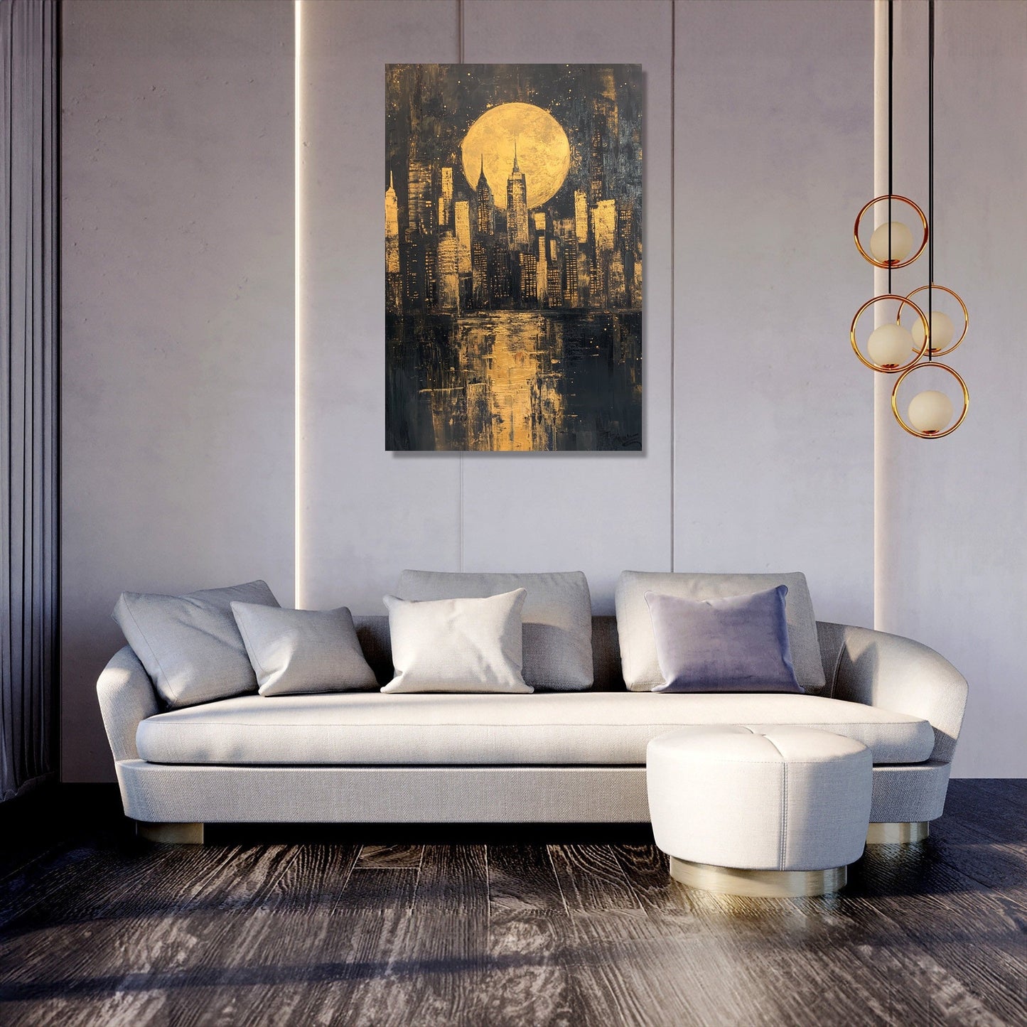 Midnight City Glow Canvas