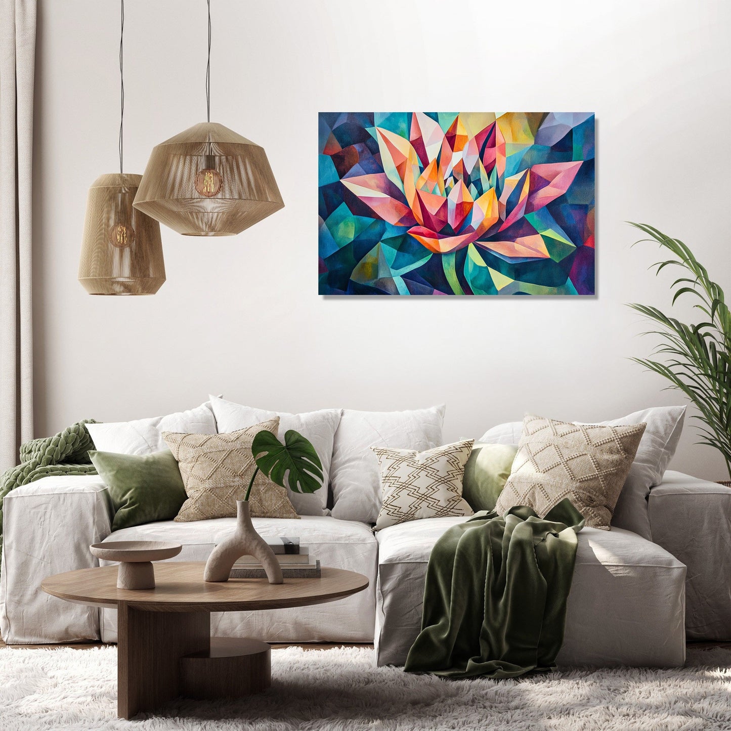 Geometric Blossom Canvas