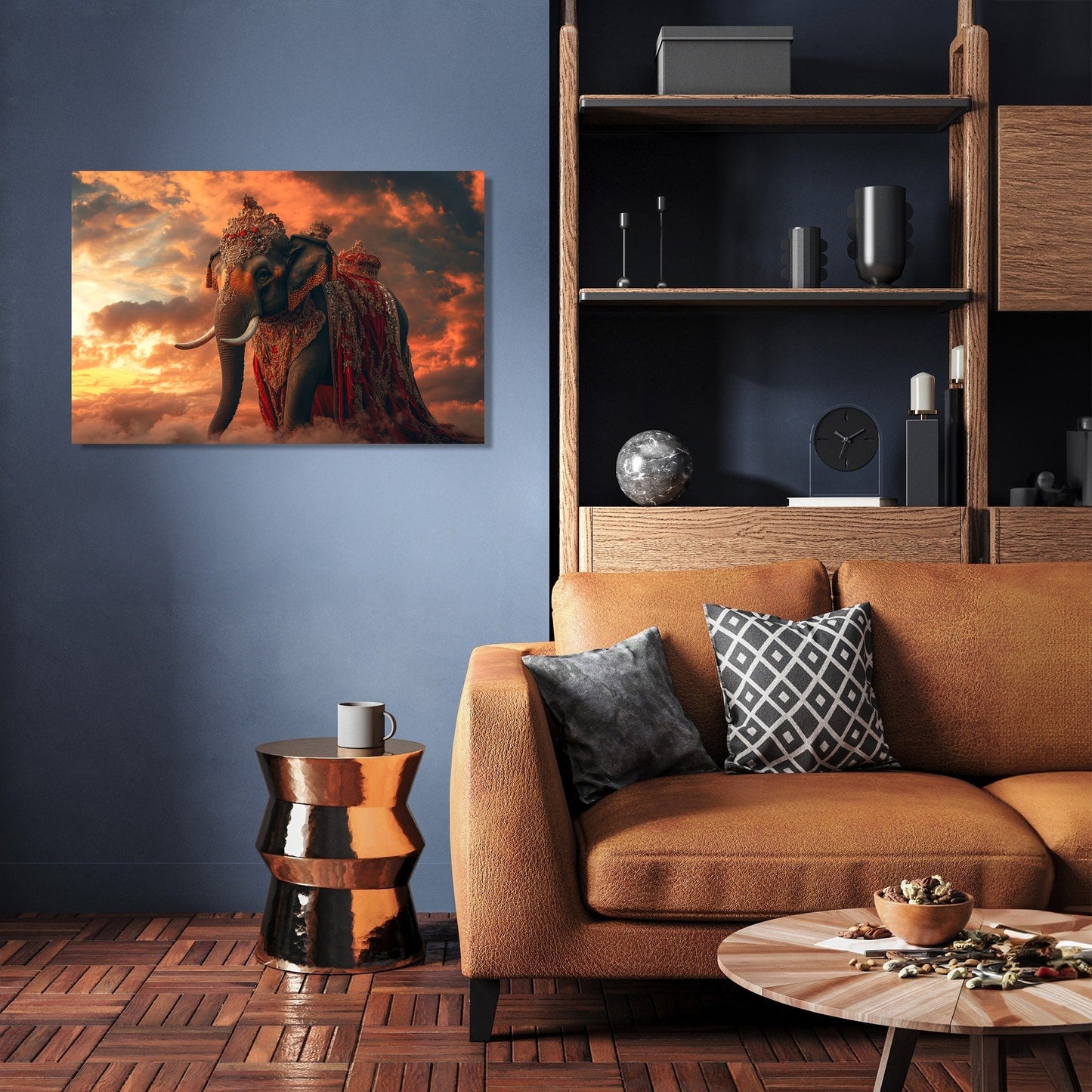 Majestic Sunset Elephant Canvas