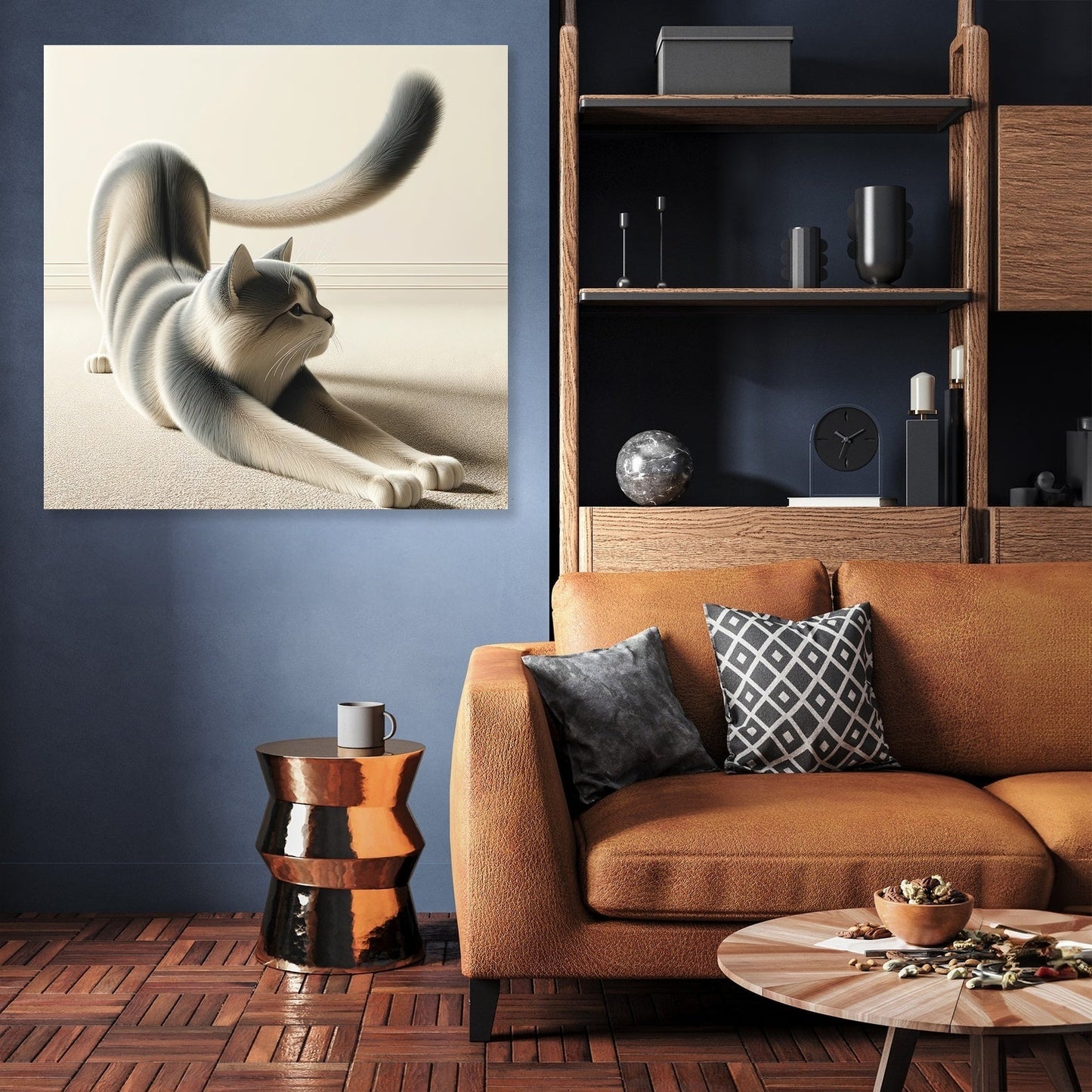 Stretching Cat Canvas