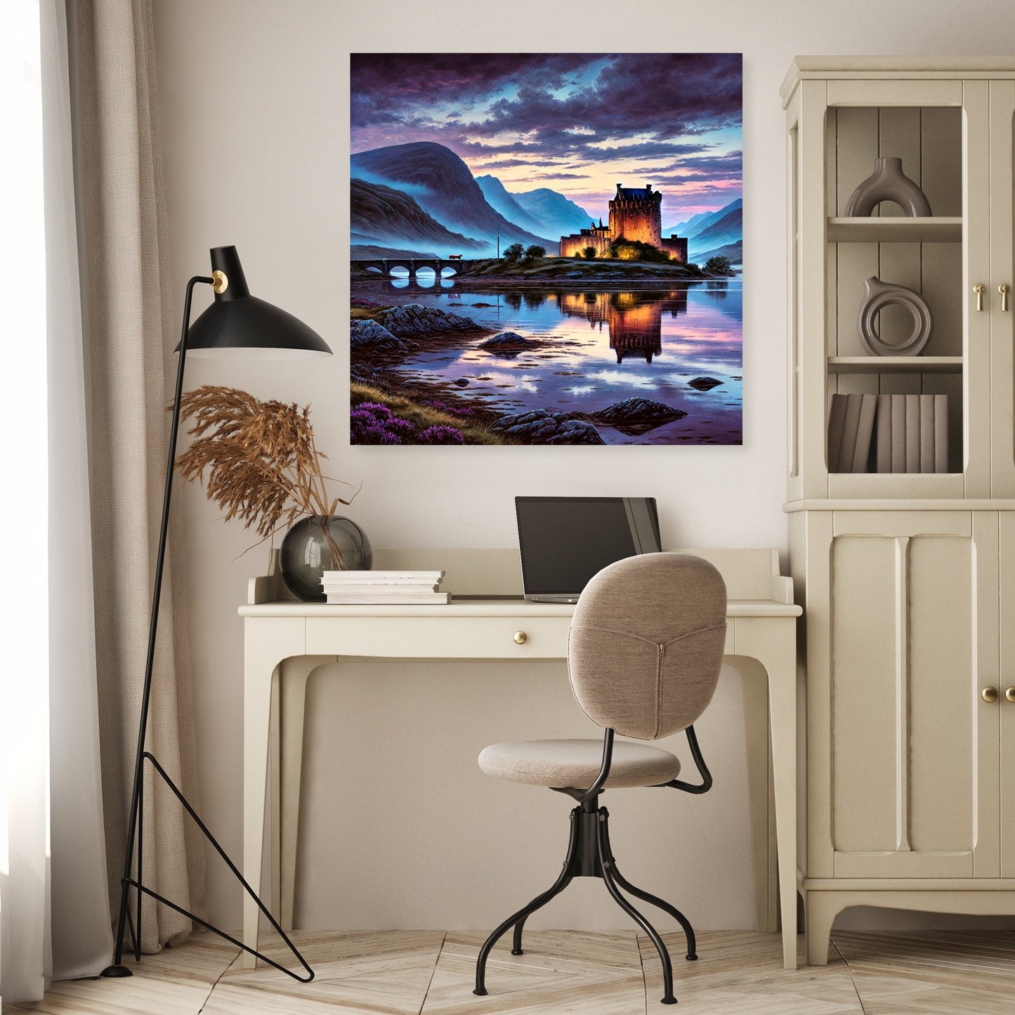 Twilight Highlands Castle Canvas