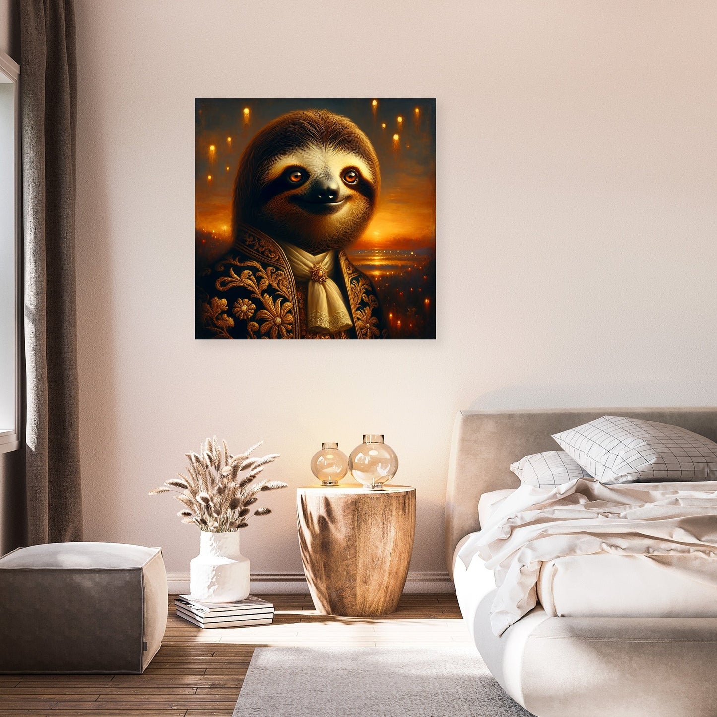 Regal Dusk Sloth Canvas