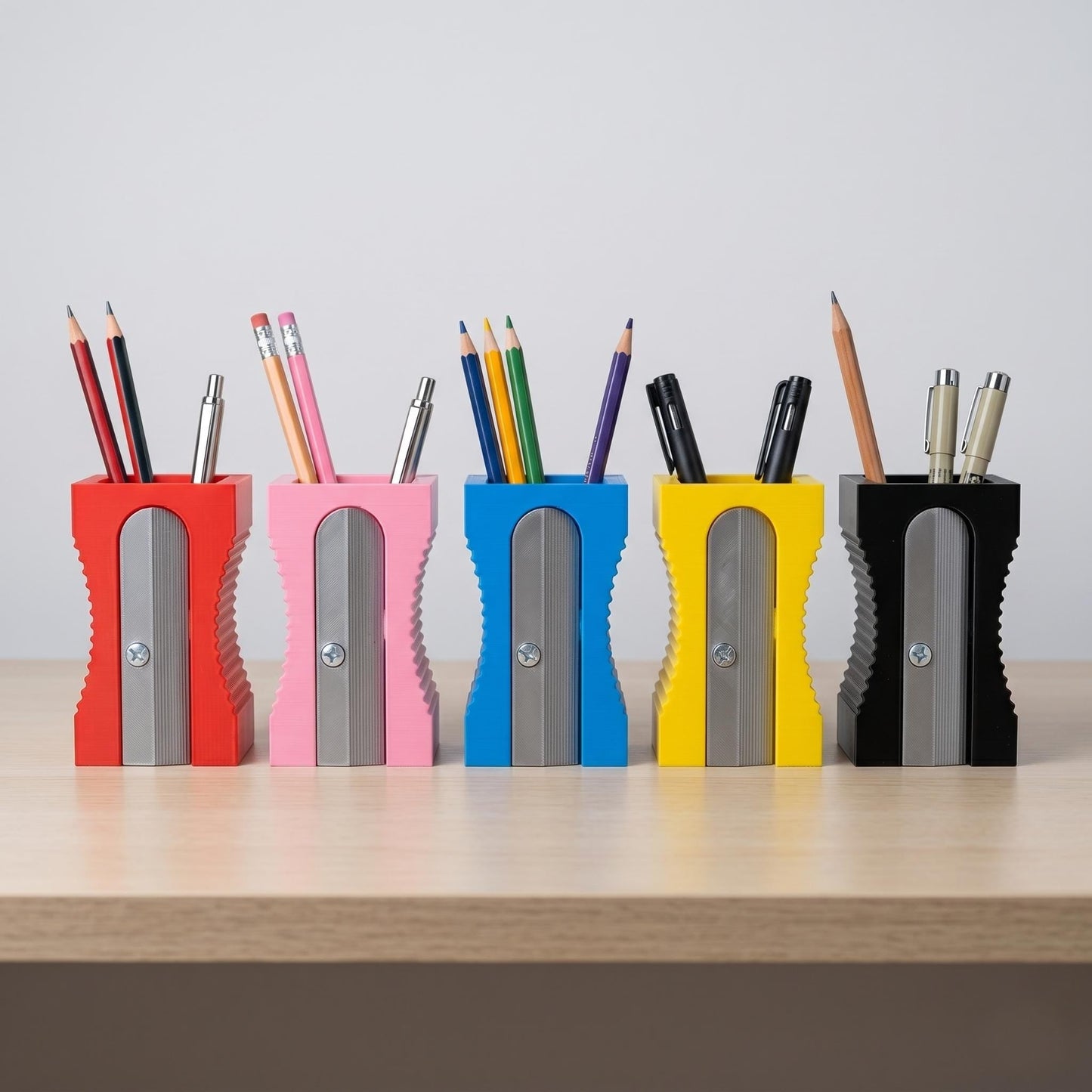 Giant Pencil Sharpener Pen Holder | Fun Desktop Organiser | 3D Printed Artist Stationery Pot