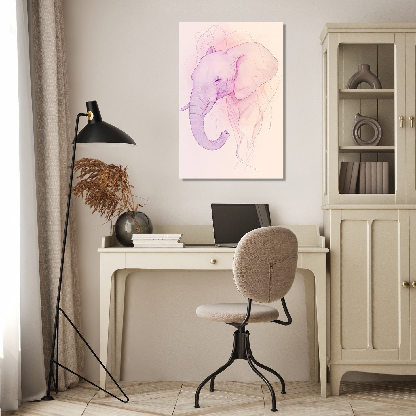 Pastel Elephant Elegance Canvas