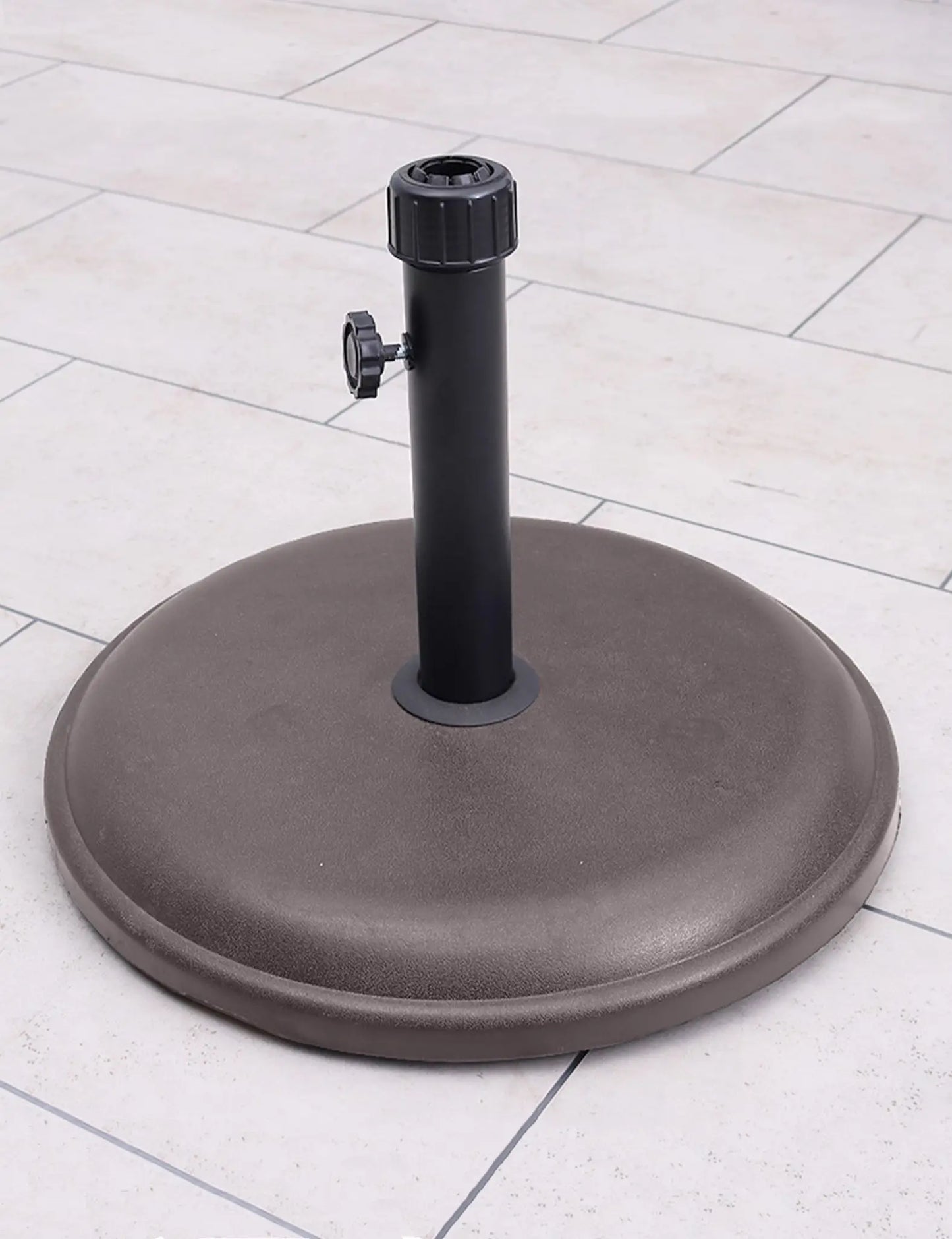 Polycrete Outdoor Parasol Base 16kg Round - Brown