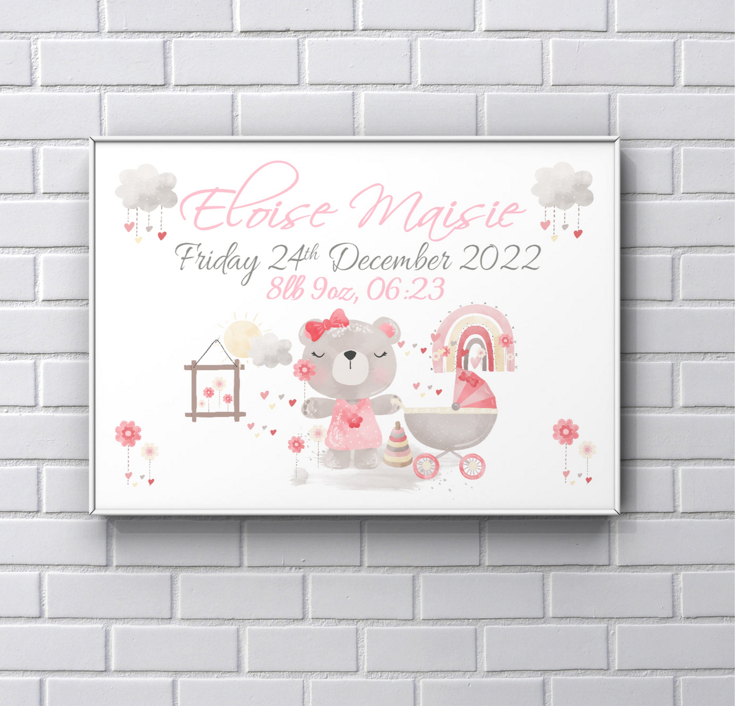 Personalised newborn gift Name print
