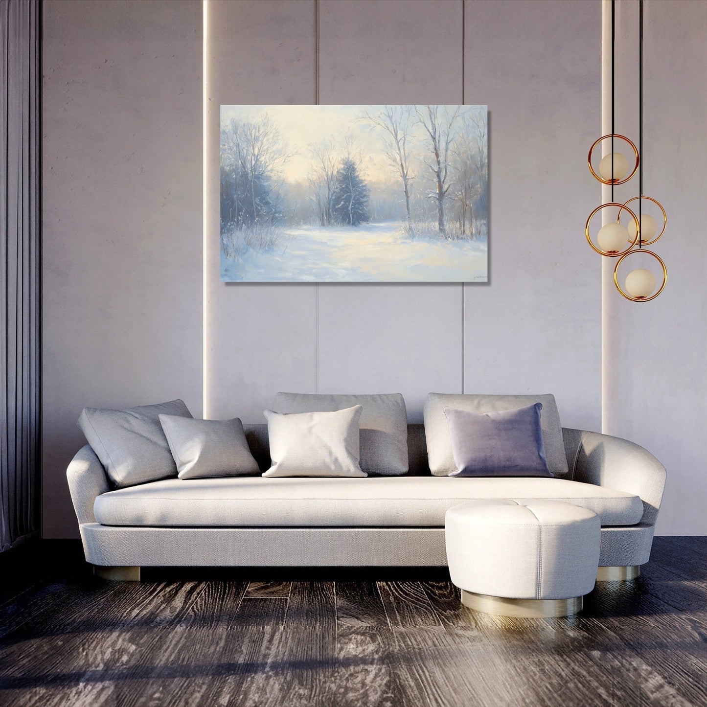 Snowy Serenity Forest Canvas