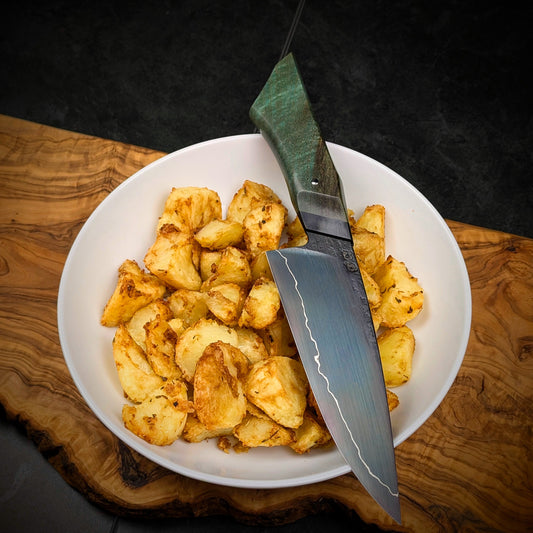 170mm Sea Blue Utility Knife | Handmade Kitchen Knives