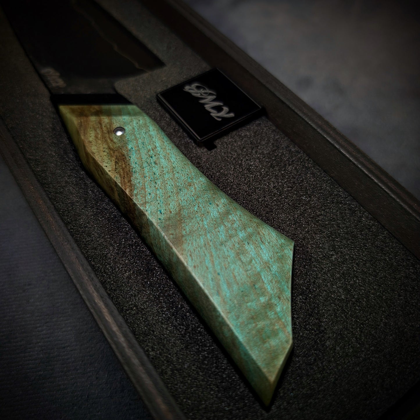 170mm Sea Blue Utility Knife | Handmade Kitchen Knives