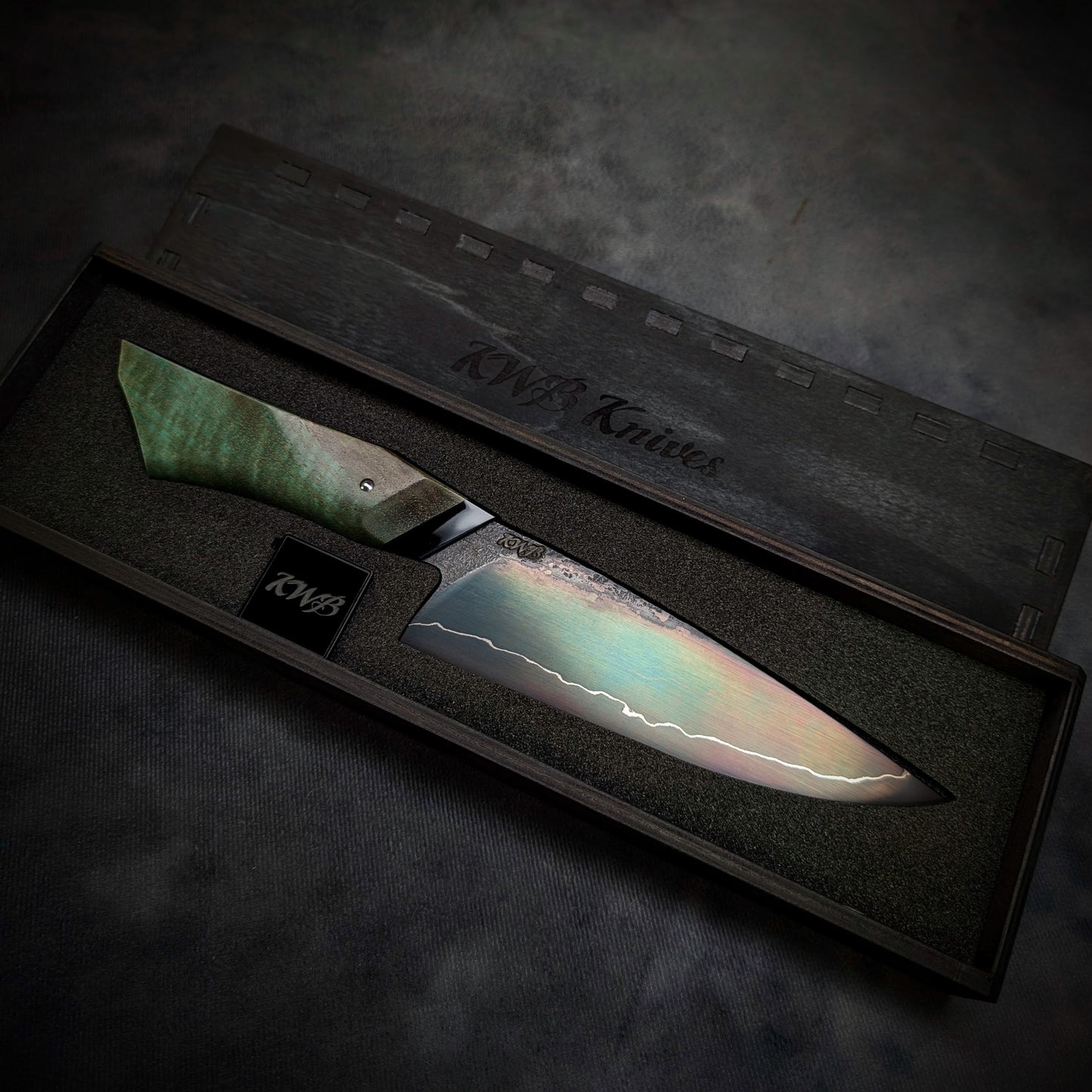 170mm Sea Blue Utility Knife | Handmade Kitchen Knives
