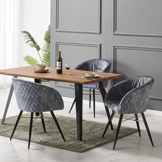Vittorio LUX Velvet Dining Chair with Metal Legs - Perfect for Dining Room Living Room