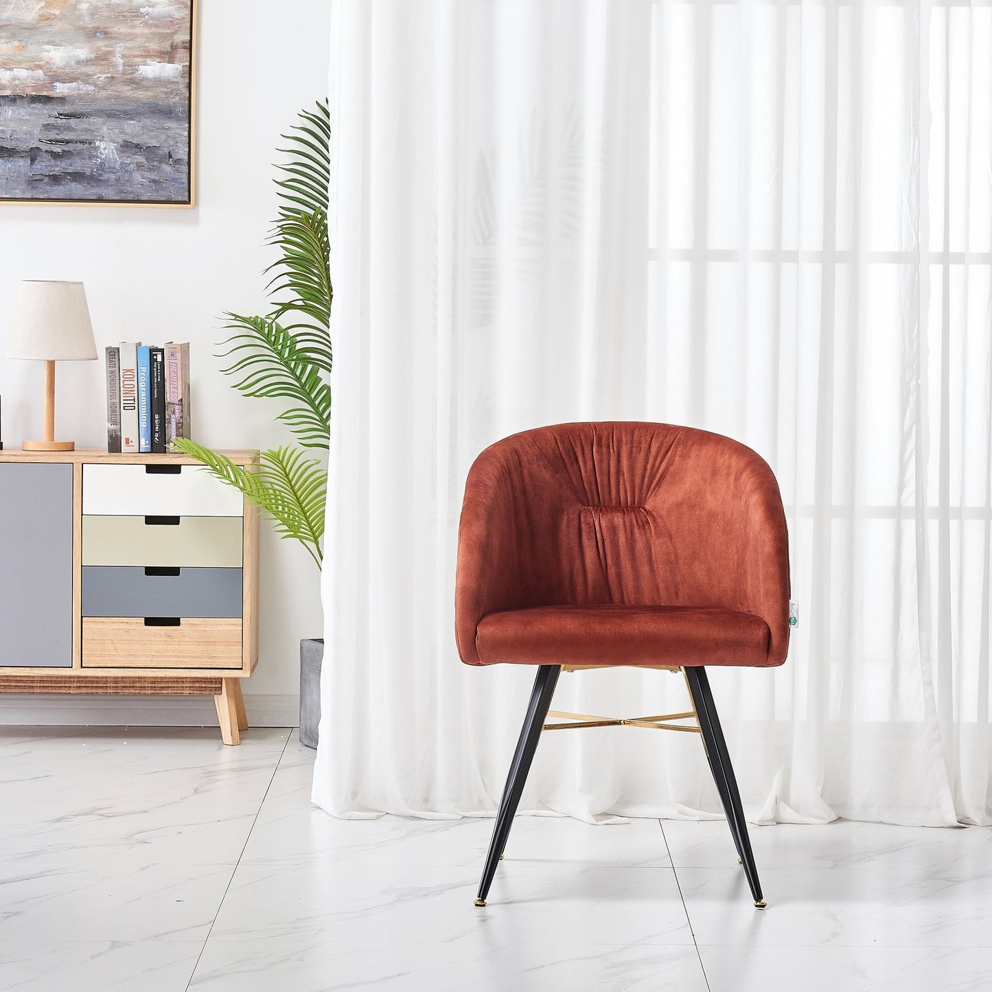 Vittorio LUX Velvet Dining Chair with Metal Legs - Perfect for Dining Room Living Room